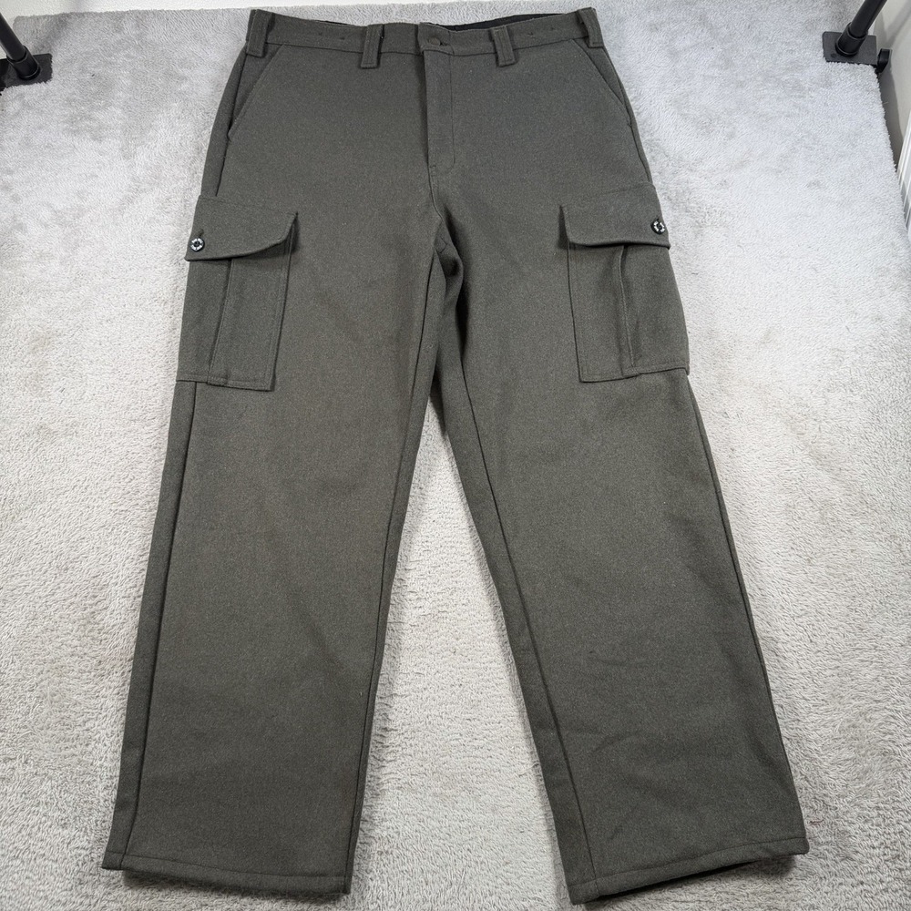 VTG Big Bill Pants Mens 38x31 Green Cargo Wool Military Style Field Trousers